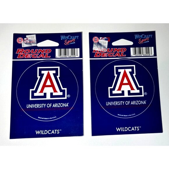 University Of Arizona Wildcats Round Decal Sticker Pack Of 2 By Rico Industries - Picture 1 of 2